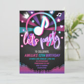 Music Birthday Uitnodiging (Staand voorkant)