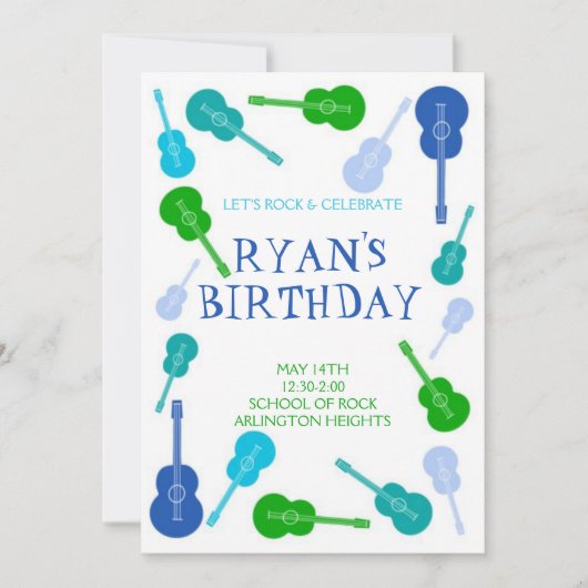 Music Birthday Uitnodiging (Voorkant)