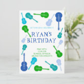 Music Birthday Uitnodiging (Staand voorkant)