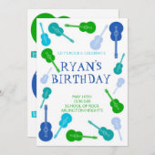 Music Birthday Uitnodiging (Voorkant / Achterkant)