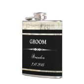 Music Black GROOM Wedding Flask Heupfles (Links)