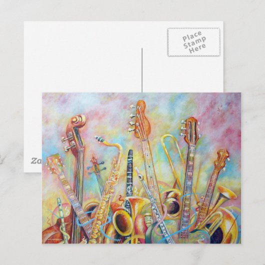 Music Bouquet Briefkaart (Voorkant / Achterkant)