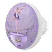 Music Box Ballerina met Water Lily Keramische Knop (Rechts)