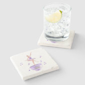 Music Box Ballerina met Water Lily  Stenen Onderzetter (Zijkant)