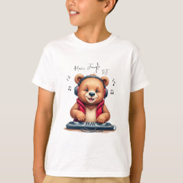 Music Boy, Happy Grizzly Beer DJ T-shirt, Feest T-shirt