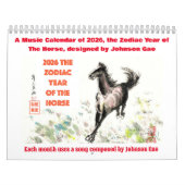 Music Calendar of 2026, Zodiac Year of the Horse Kalender (Hoes)