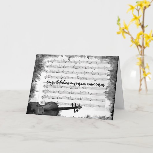 Music Career Gefeliciteerd Kaart (Gele Bloem)