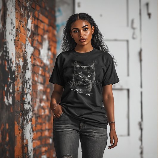 Music Chill Cat,cute kitty Tri-Blend Shirt