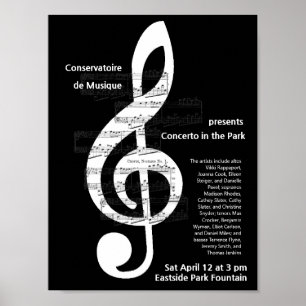 Music Choir Concert Treble Clef Promotion Poster