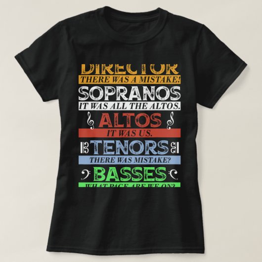 Music Choir Director Singer T-shirt (Design voorkant)