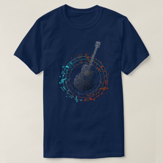 Music Circle Guitarist Gift Idea, Music Notes T-shirt (Design voorkant)