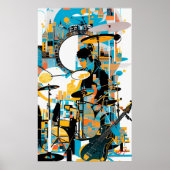 Music City Art the Drummer Abstract Poster (Voorkant)