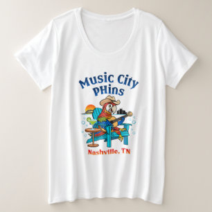 Music City Phins Vrouwen Plus Front Logo T-shirt