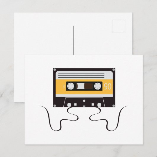 Music Classic Cassettebandje Retro 1980 Uitnodiging Briefkaart (Voorkant / Achterkant)