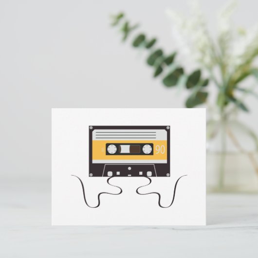 Music Classic Cassettebandje  Retro 1980 Uitnodiging Briefkaart (Staand voorkant)