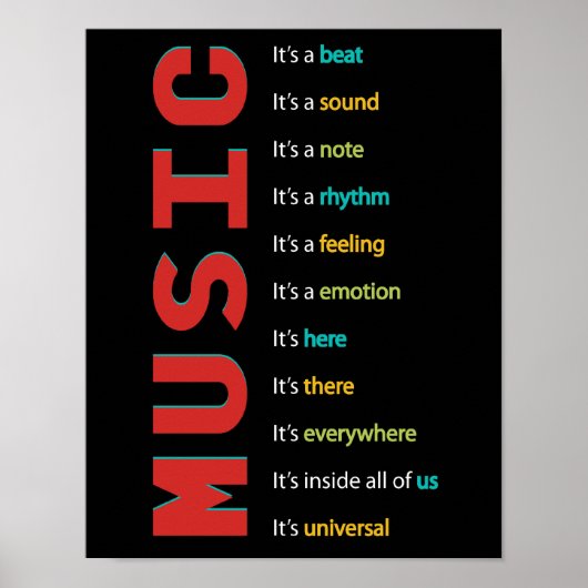 Music Classroom Vocal Orchestra Band Piano Rock Poster (Voorkant)