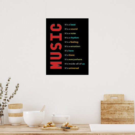 Music Classroom Vocal Orchestra Band Piano Rock Poster (Keuken)