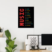 Music Classroom Vocal Orchestra Band Piano Rock Poster (Thuiskantoor)