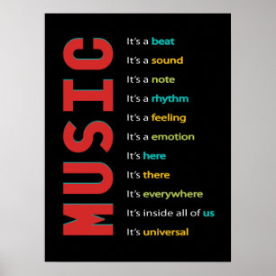 Music Classroom Vocal Orchestra Band Piano Rock Poster