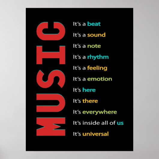 Music Classroom Vocal Orchestra Band Piano Rock Poster (Voorkant)