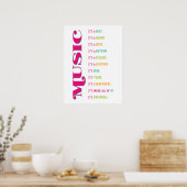 Music Classroom Vocal Piano Rock Orchestra Band Poster (Keuken)