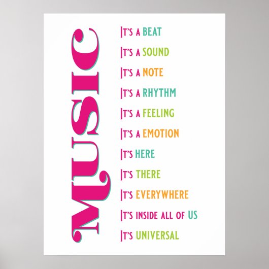 Music Classroom Vocal Piano Rock Orchestra Band Poster (Voorkant)