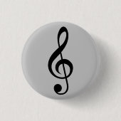 Music Clef Badge Ronde Button 3,2 Cm (Voorkant)