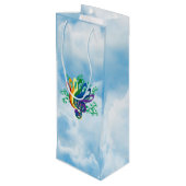 Music Clef Bouquet in Clouds Wijn Cadeautas (Achterkant Gekanteld)