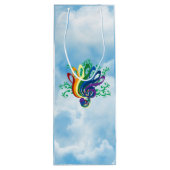 Music Clef Bouquet in Clouds Wijn Cadeautas (Achterkant)