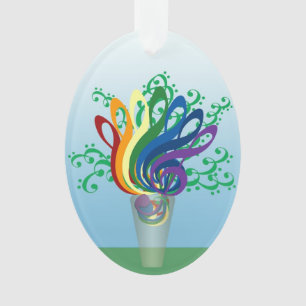 Music Clef Bouquet in Translucent Vase Ornament