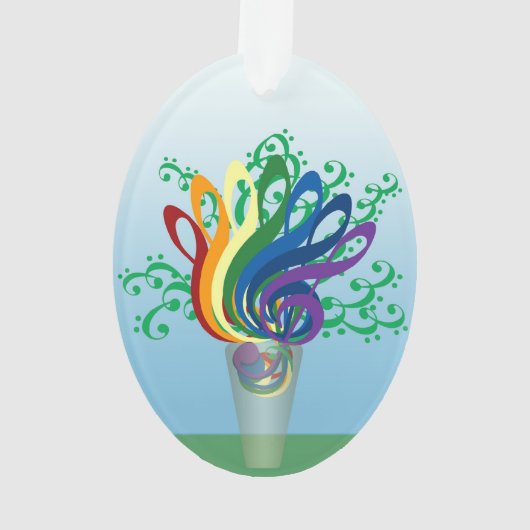 Music Clef Bouquet in Translucent Vase Ornament (achterkant)