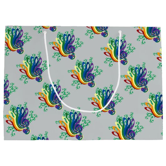 Music Clef Bouquet Large Cadeautasje (Achterkant)