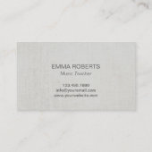 Music Clef Gold Circle Classy Linen Musical Visitekaartje (Achterkant)