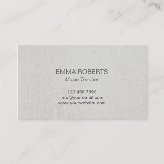 Music Clef Gold Circle Classy Linen Musical Visitekaartje (Achterkant)