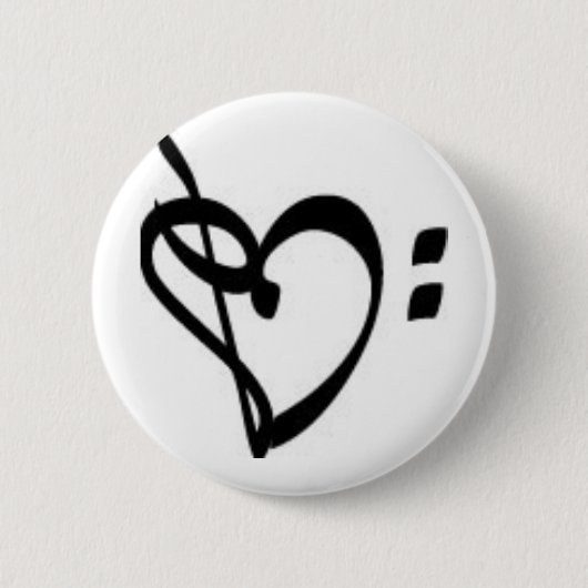 Music Clef Heart Button (Voorkant)
