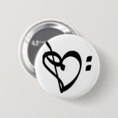 Music Clef Heart Button (Voorkant /achterkant)