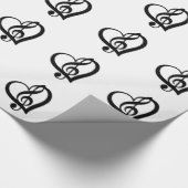 Music Clef Heart Cadeaupapier (Hoek)