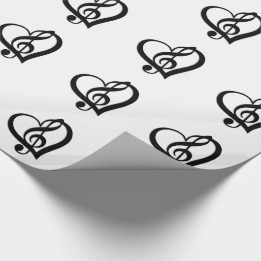 Music Clef Heart Cadeaupapier (Hoek)