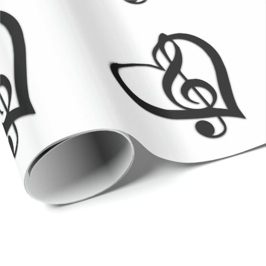 Music Clef Heart Cadeaupapier (Rol Hoek)