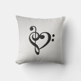 Music Clef Heart Kussen