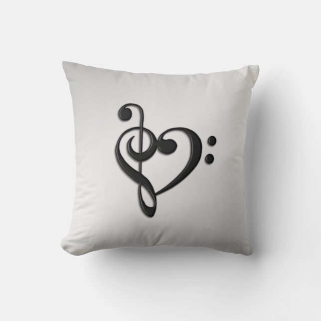 Music Clef Heart Kussen (Voorkant)