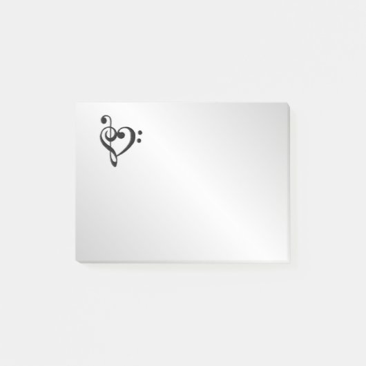 Music Clef Heart Post-it® Notes (Voorkant)