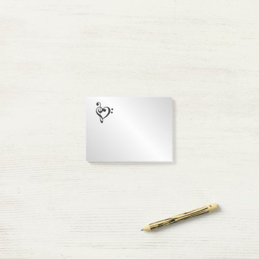 Music Clef Heart Post-it® Notes (Op bureau)