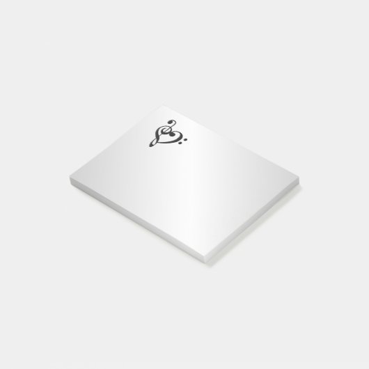 Music Clef Heart Post-it® Notes (Schuin)
