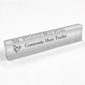Music Clef Heart Silver Naambordje