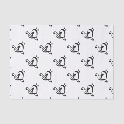 Music Clef Heart Tissuepapier (Voorkant)