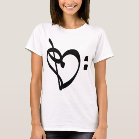 Music Clef Heart Women's Shirt (Voorkant)