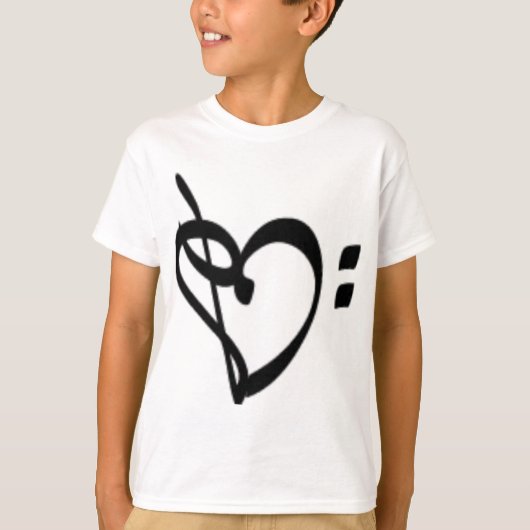 Music Clef Heart Youth Shirt (Voorkant)