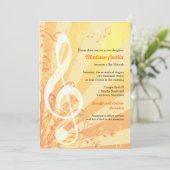 Music Clefs Bat Mitzvah Uitnodiging (Staand voorkant)