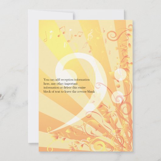 Music Clefs Bat Mitzvah Uitnodiging (Achterkant)